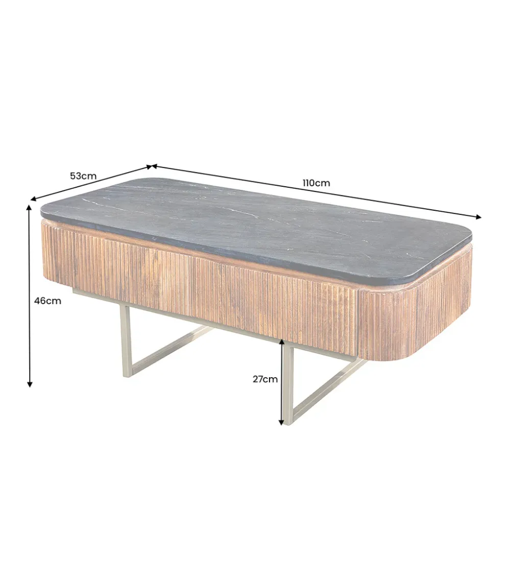 Stolik kawowy NIGATA 110 cm Drewno Mango Brąz
