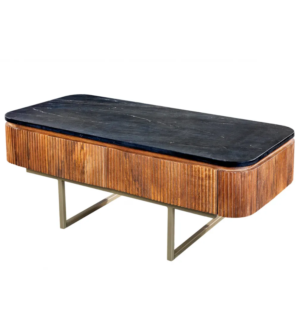Stolik kawowy NIGATA 110 cm Drewno Mango Brąz