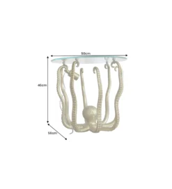 Stolik kawowy OCTOPUS 50 cm z lampą złoty