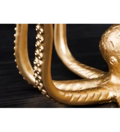 Stolik kawowy OCTOPUS 50 cm z lampą złoty