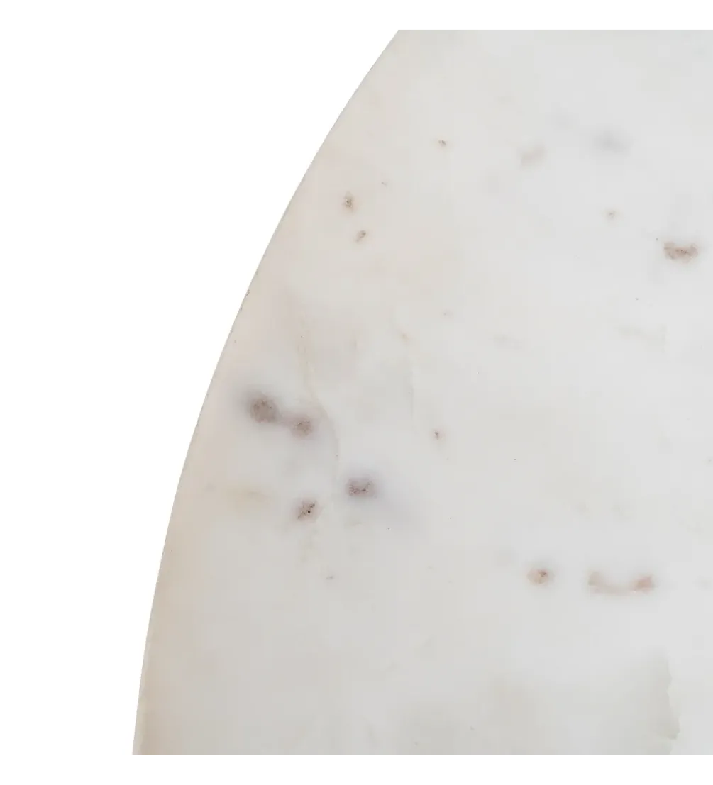Stolik kawowy ONAKI 75 cm drewno mango marmur biały