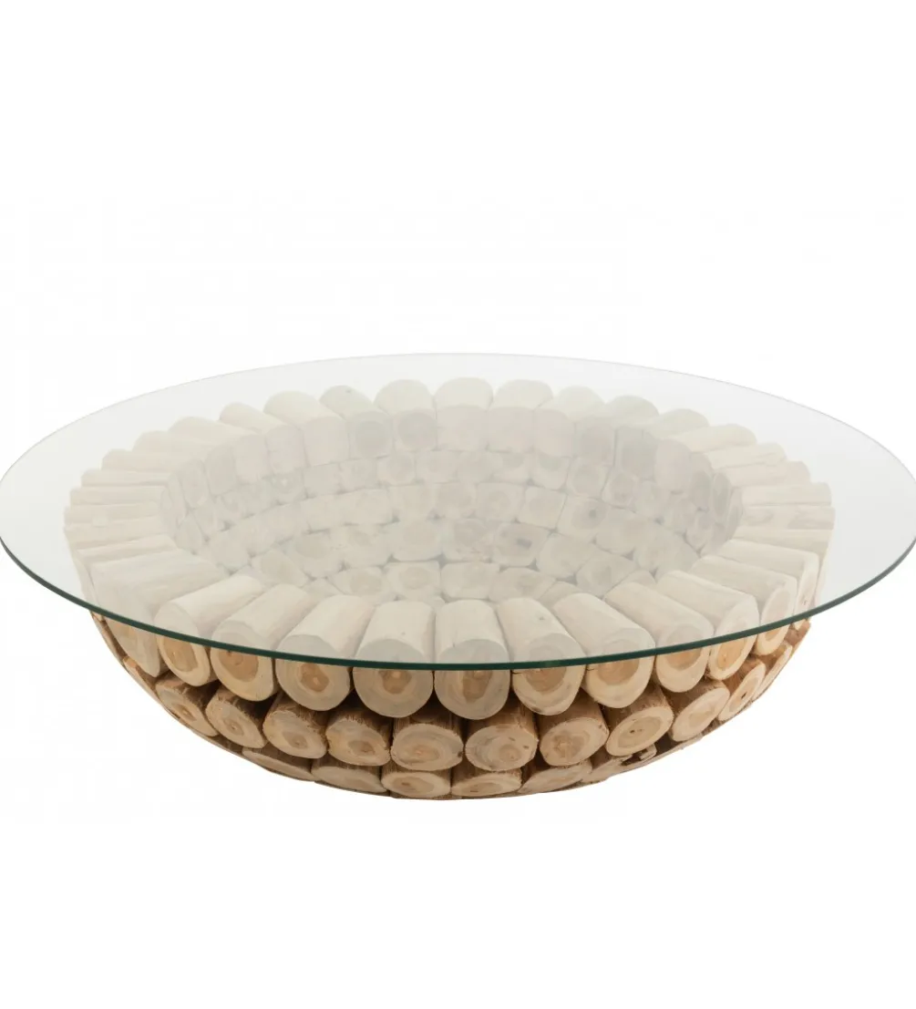 Stolik kawowy OPEN 110 cm drewno teak