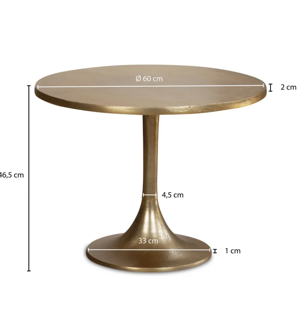 Stolik kawowy ORIANA 60 cm antyczny złoty