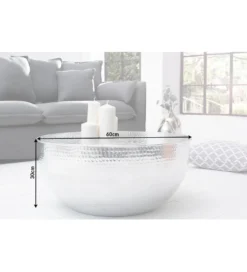 Stolik kawowy Orient 60 cm srebrny