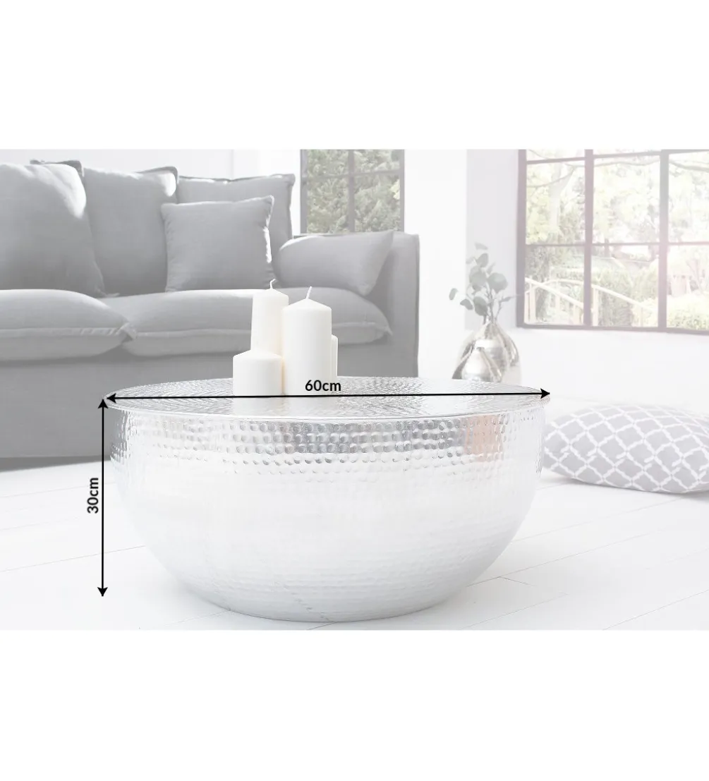 Stolik kawowy Orient 60 cm srebrny