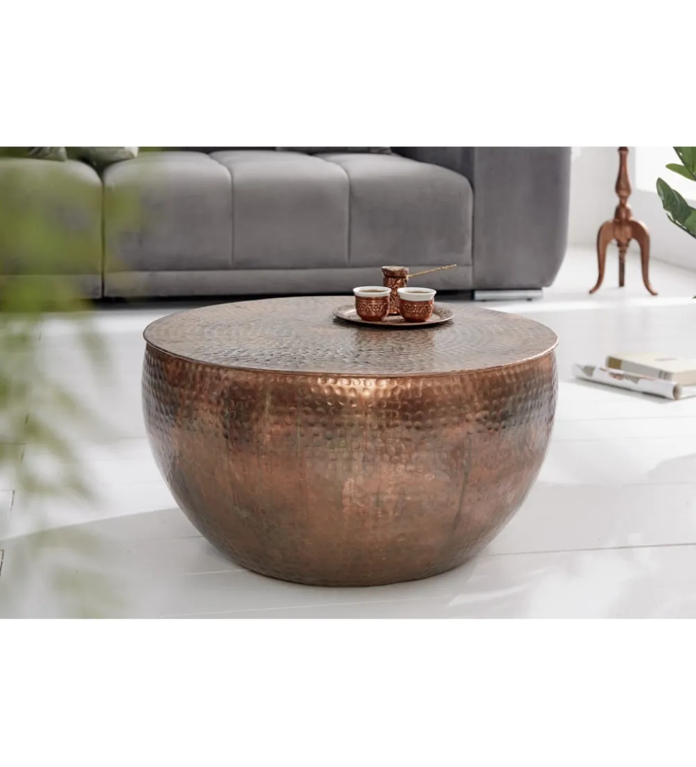 Stolik kawowy Orient II 60 cm antyczna miedź