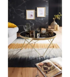 Stolik kawowy OTIVIA 82 cm czarno złoty