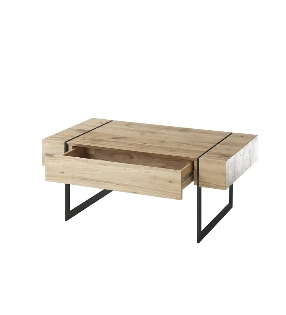 Stolik kawowy PAPHOS 110 cm w optyce dąb sękaty