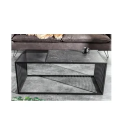 Stolik kawowy PASCAL 100 cm w optyce czarnego marmuru