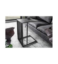 Stolik kawowy PASCAL 35 cm w optyce czarnego marmuru