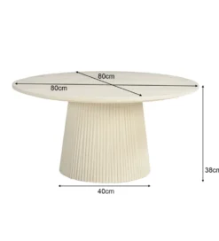 Stolik kawowy PATO 80 cm drewno mango biała