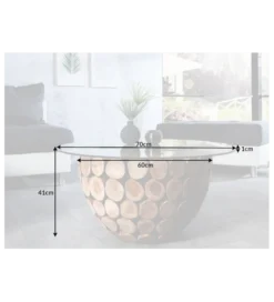 Stolik kawowy Pure Nature 70 cm drewno Teak