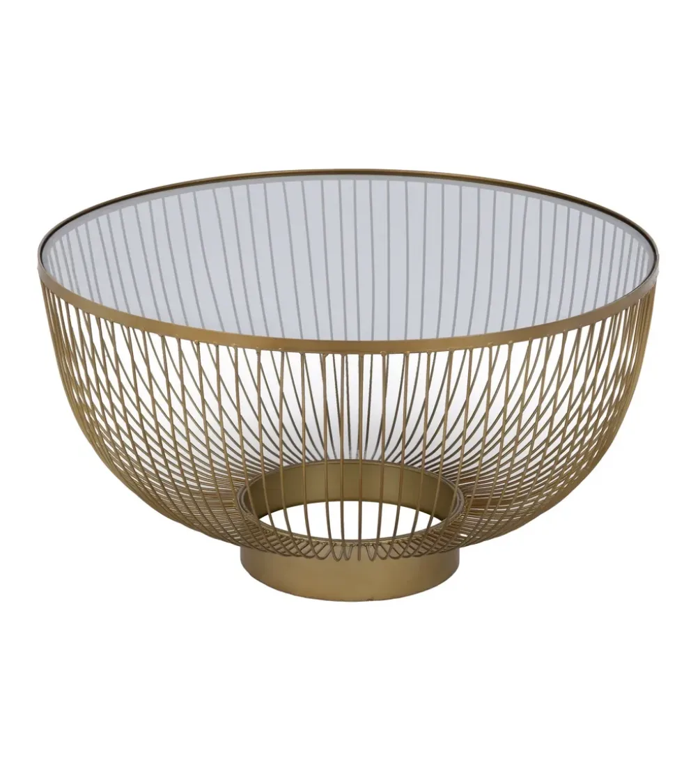 Stolik kawowy RAG 75 cm złoty