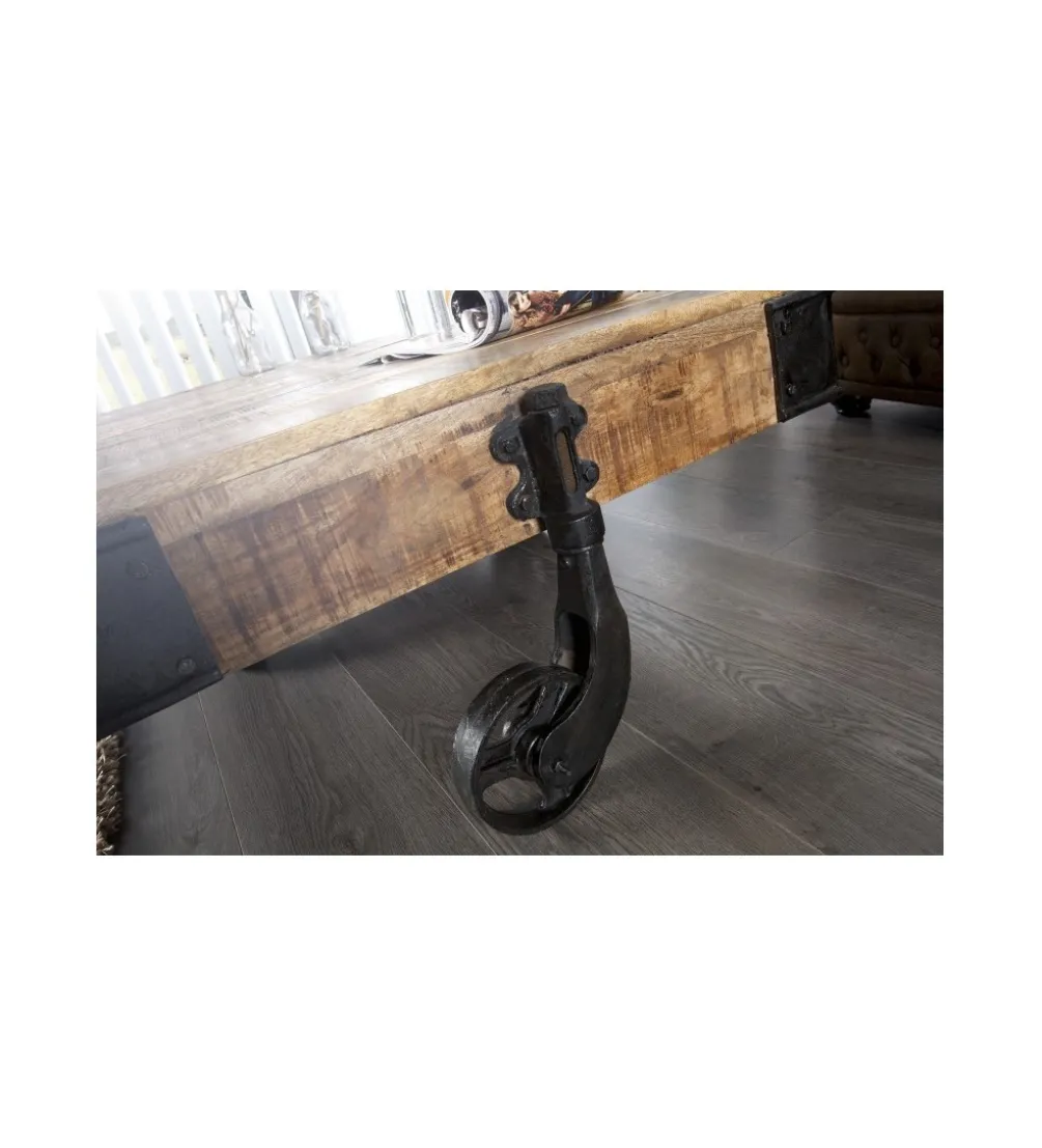 Stolik kawowy Railway 120 cm drewno Mango
