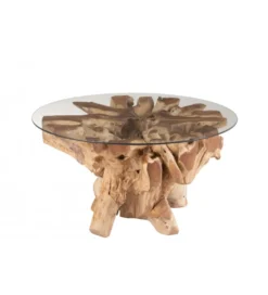 Stolik kawowy RAOUL 90 cm drewno teak naturalny