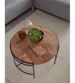 Stolik kawowy RIBERA 62 cm drewno akacja