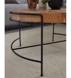 Stolik kawowy RIBERA 62 cm drewno akacja
