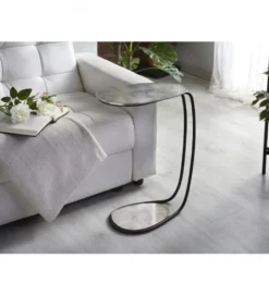 Stolik kawowy RIKAPI 42 cm srebrny