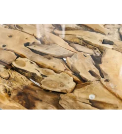 Stolik kawowy RIVERSIDE 80 cm drewno teak bez szkła