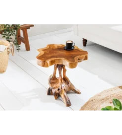 Stolik kawowy ROOT 40 cm drewno teak naturalny