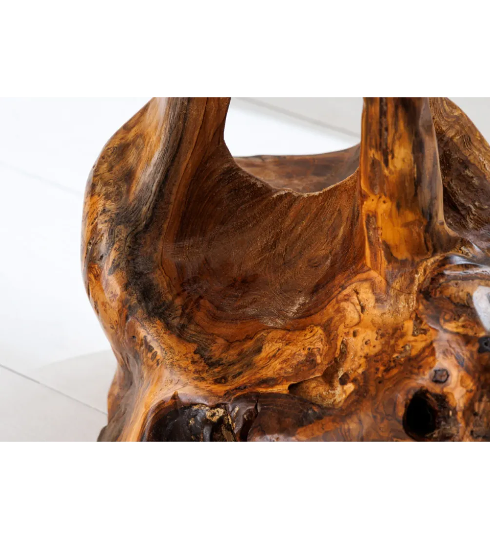 Stolik kawowy ROOT 40 cm drewno teak naturalny