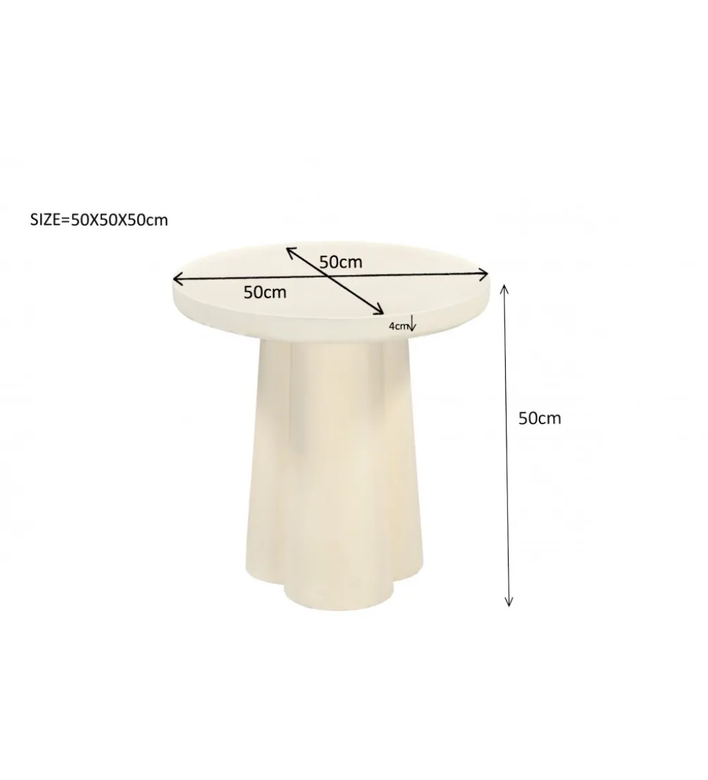 Stolik kawowy SANDI 50 cm kremowy