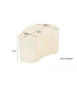 Stolik kawowy SANDI Organic 70 cm kremowy