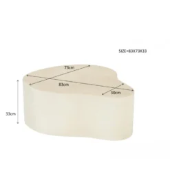 Stolik kawowy SANDI  Organic 83 cm kremowy