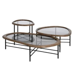 Stolik kawowy SATAMY 76 cm naturalny czarny