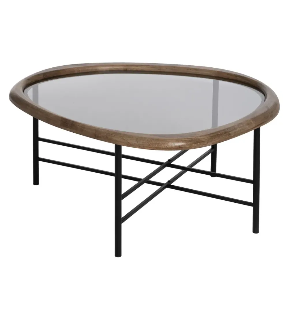 Stolik kawowy SATAMY 76 cm naturalny czarny