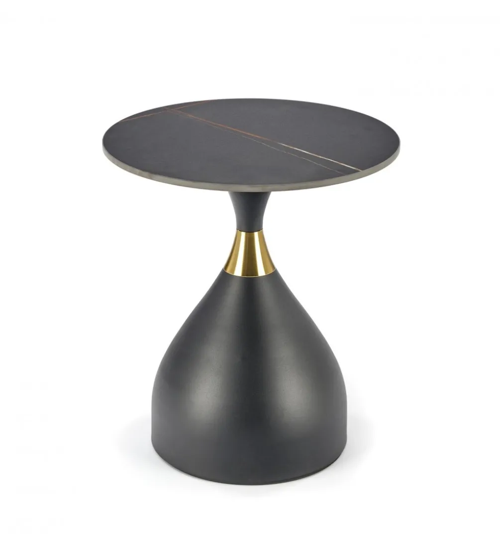 Stolik kawowy SCALITA 50 cm ceramika w optyce marmuru