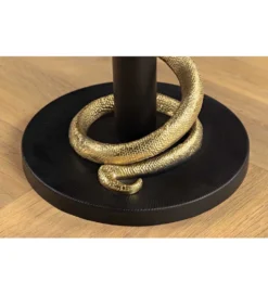 Stolik kawowy SERPENS 41 cm w optyce białego marmuru