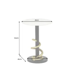 Stolik kawowy SERPENS 41 cm w optyce białego marmuru