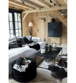 Stolik kawowy Shanil 120 cm drewno czarny