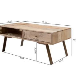 Stolik kawowy SIKAR 95 cm drewno mango