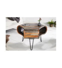 Stolik kawowy SPIN RETRO 60 cm drewno Sheesham