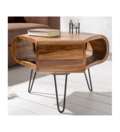 Stolik kawowy SPIN RETRO 60 cm drewno Sheesham