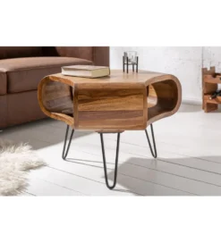 Stolik kawowy SPIN RETRO 60 cm drewno Sheesham