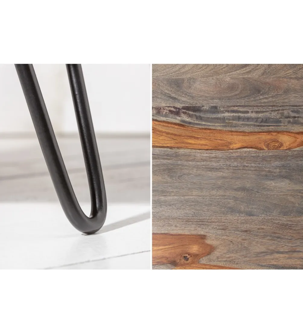 Stolik kawowy SPIN RETRO 70 cm drewno Sheesham