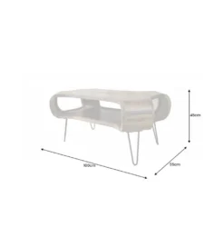 Stolik kawowy SPIN RETRO 100 cm drewno sheesham