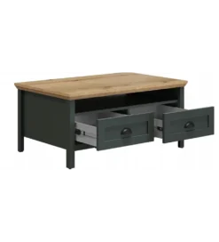 Stolik kawowy STANTON 101 cm w optyce dębu Evoke Ciemnozielony