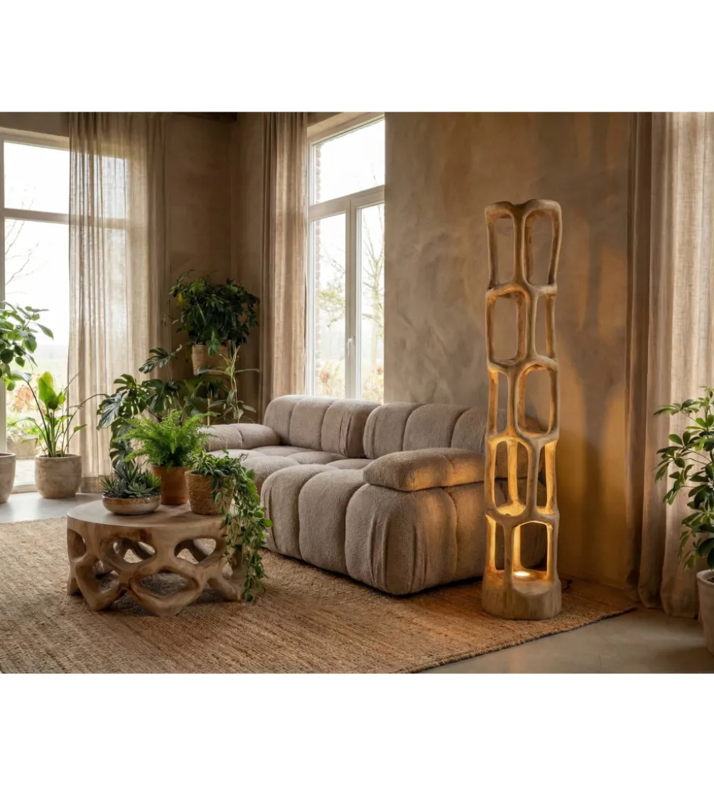 Stolik kawowy SUAR 70 cm drewno suar naturalne