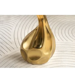 Stolik kawowy TEAR 60 cm złoty biały marmur