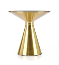 Stolik kawowy TRIBECA 50 cm ceramika w optyce czarnego marmuru