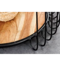 Stolik kawowy TRUE ELEMENTS 46 cm drewno akacjowe czarny naturalny