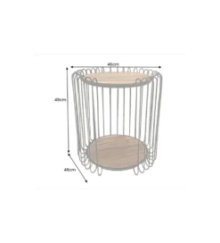 Stolik kawowy TRUE ELEMENTS 46 cm drewno akacjowe czarny naturalny