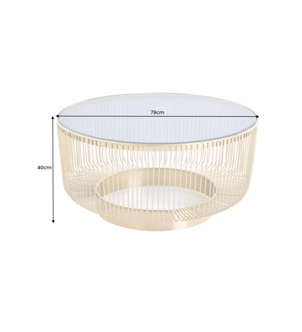 Stolik kawowy Vittel 79 cm czarno złoty