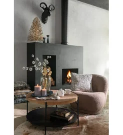 Stolik kawowy VONI 80 cm w optyce drewna