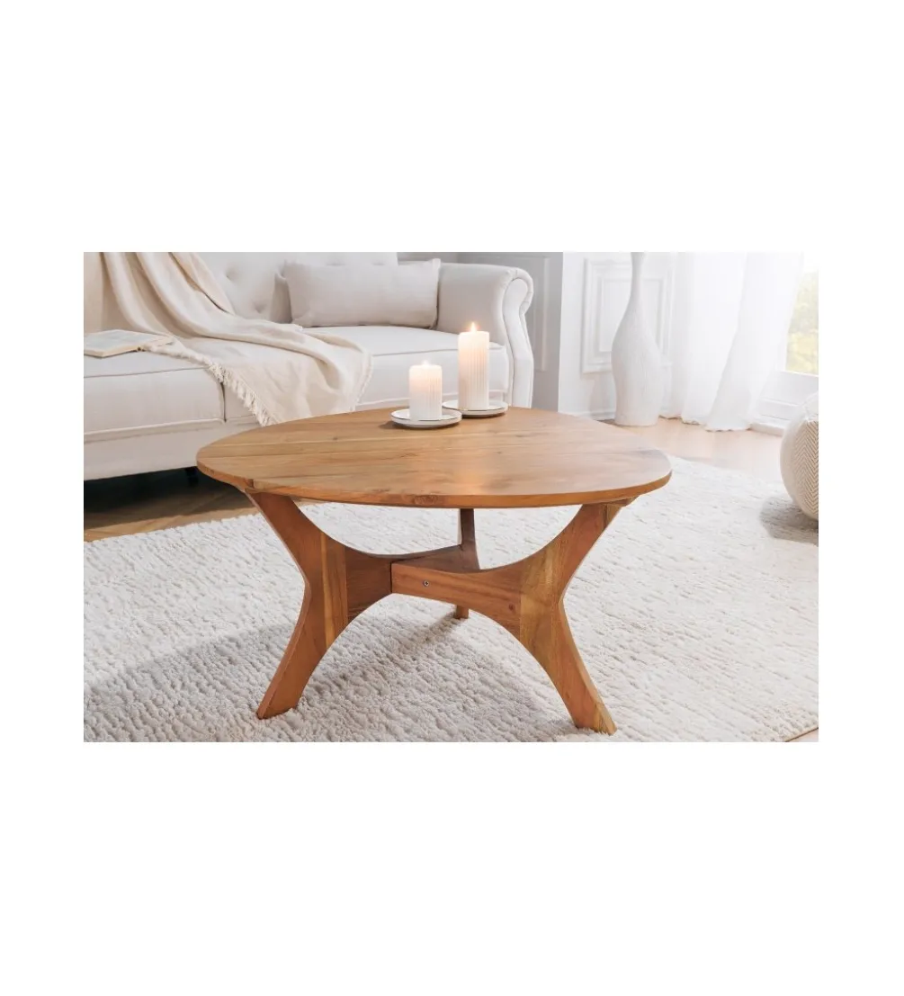 Stolik kawowy WELS 70 cm drewno akacja honey