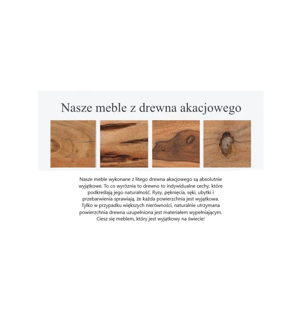Stolik kawowy WELS 70 cm drewno akacja honey